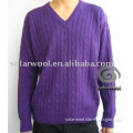 Men's merino wool mid weight V-neck sweater